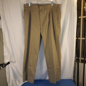 Savane Men's Flat Front Tan Dress Pants, waist 36